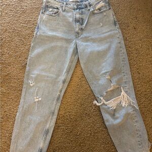 Abercrombie & Fitch Light Blue Distressed Boyfriend Jeans